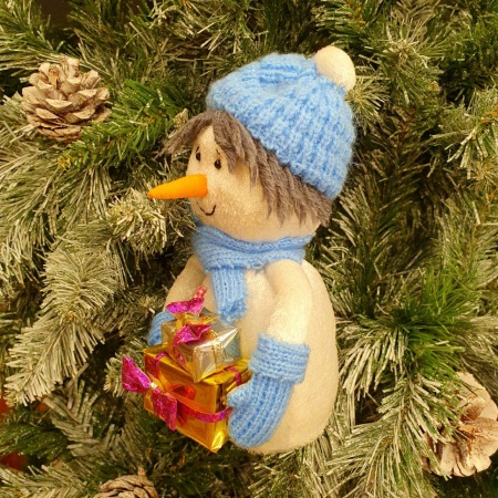 Милый Снеговик (ручная работа) 15см